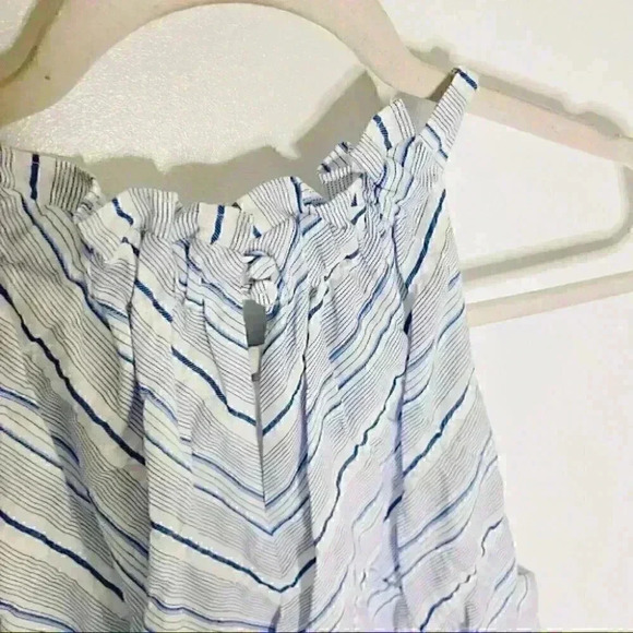 Rebecca Taylor Blue White Stripe Halter Neck Mini Dress Large - Picture 4 of 9